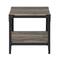 Walker Edison Slate Gray Angle Iron Rustic Wood Side Table Set